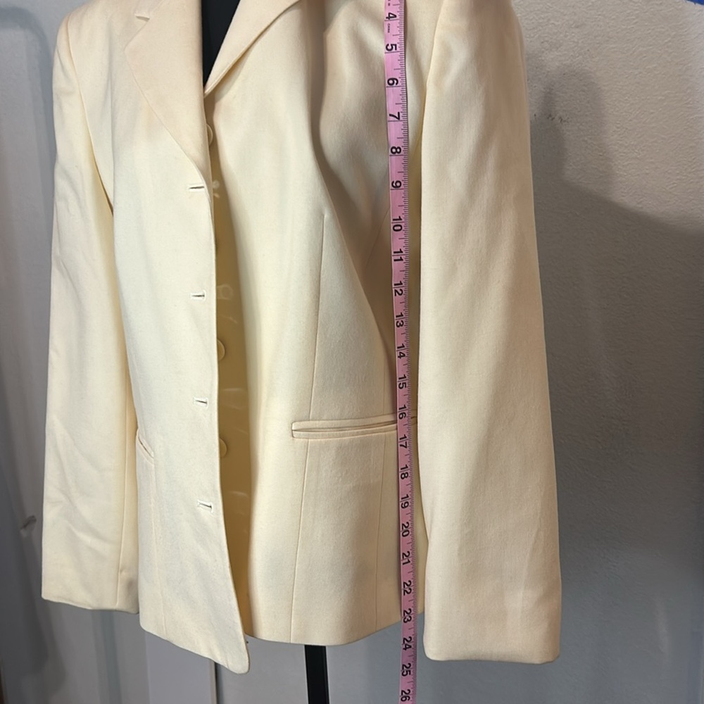 Talbots Pale Yellow Blazer Size 10 Button Front Lightweight Spring Work Jacket